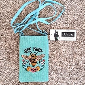 Bamboo Trading Co. Club bag. Holds a phone and Side pocket for valuables